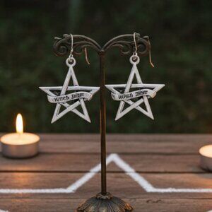 Witch Diva Pentagram Sterling Silver Earrings